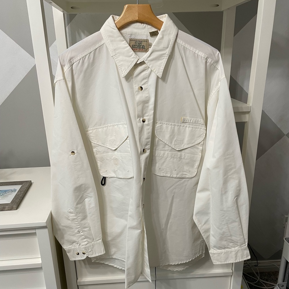 REDHEAD mens long sleeve shirt. Cream. Size XXL.